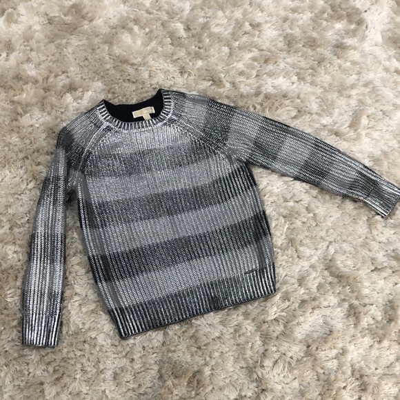 MICHAEL Michael KORS Metallic Grey & Black Stripped sweater - Picture 5 of 17
